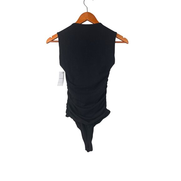 Abercrombie and Fitch NWT Black Bodysuit Square Neck Snap Crotch Women's Sz. S - Picture 2 of 5